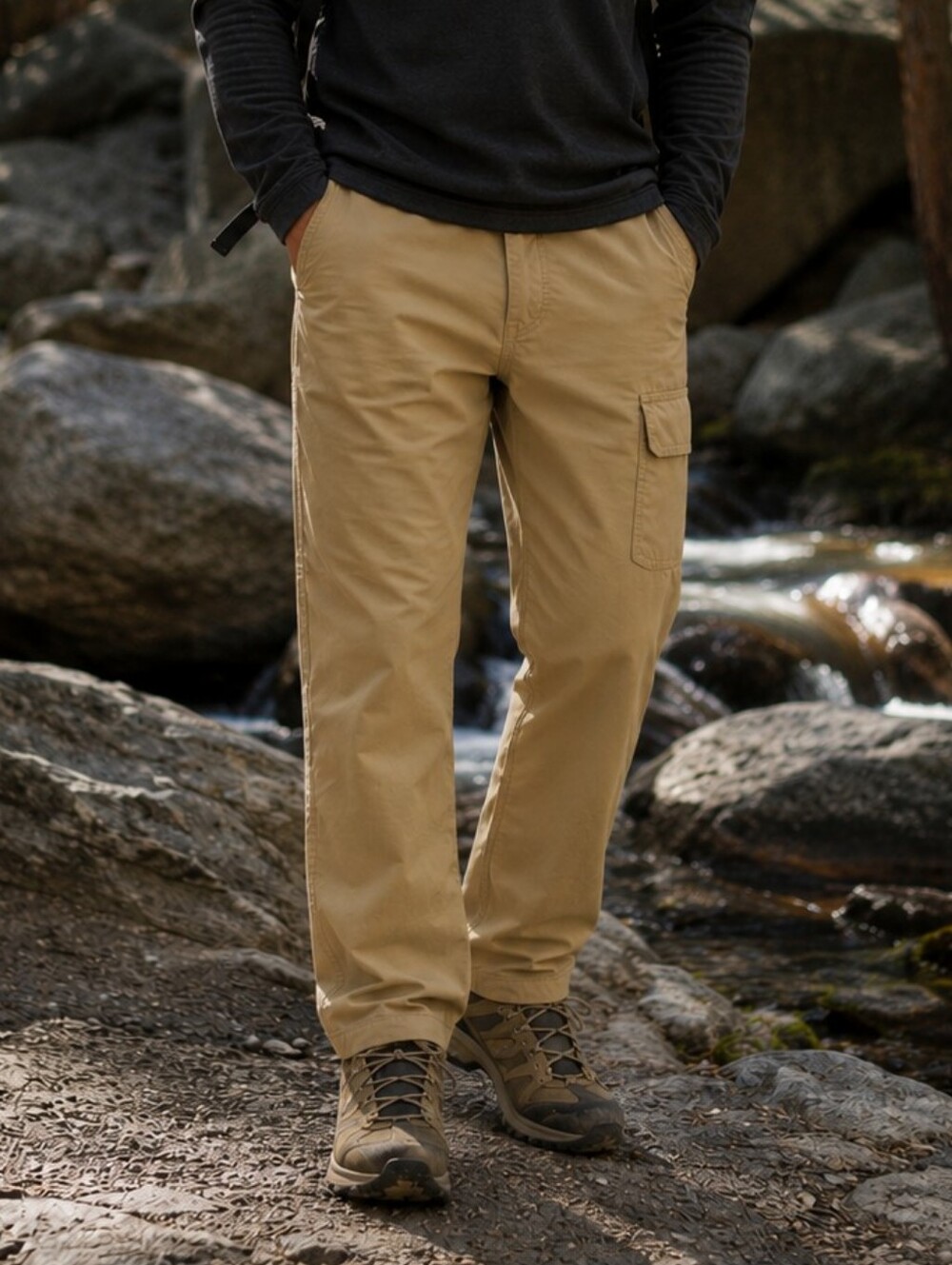 MOUNTAIN KHAKI Nylon Pants Gorpcore Outdoors Tan Size 32 X 34